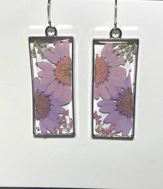 Split Pink and Purple Daisies with Pink and White Queen Anne’s Lace