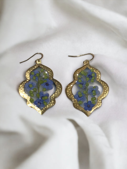 Dry Pressed Persian Garden Cress and Blue Forget-Me-Not’s