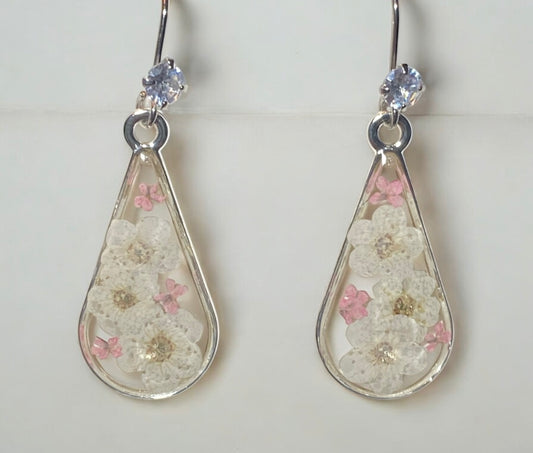 White Plum Blossoms with pieces of Pink Queen Anne’s Lace