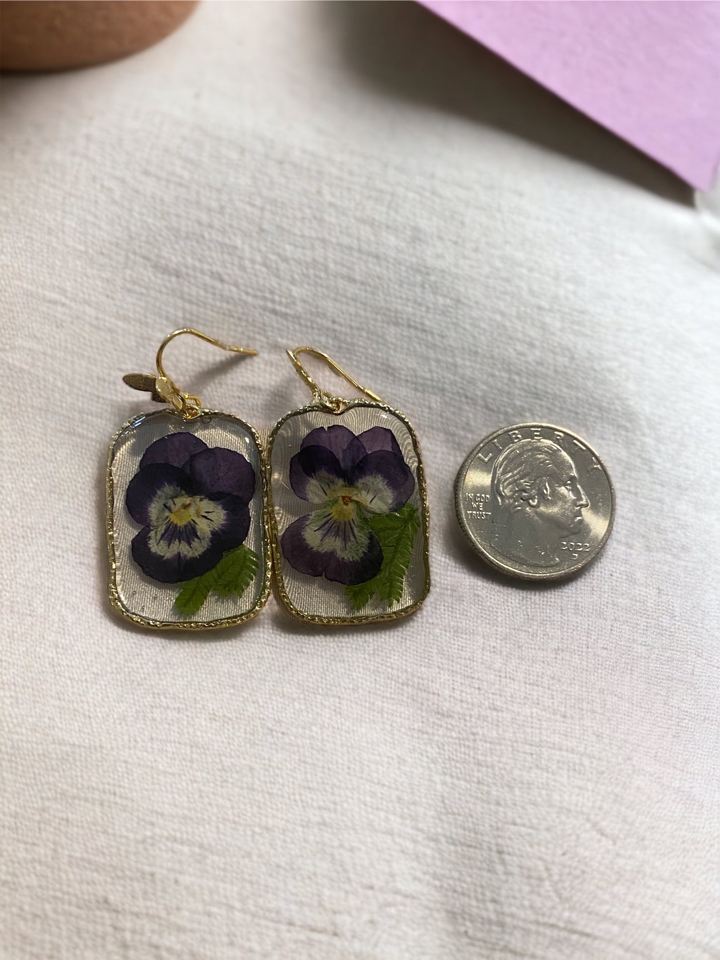 Purple Pansy Earrings