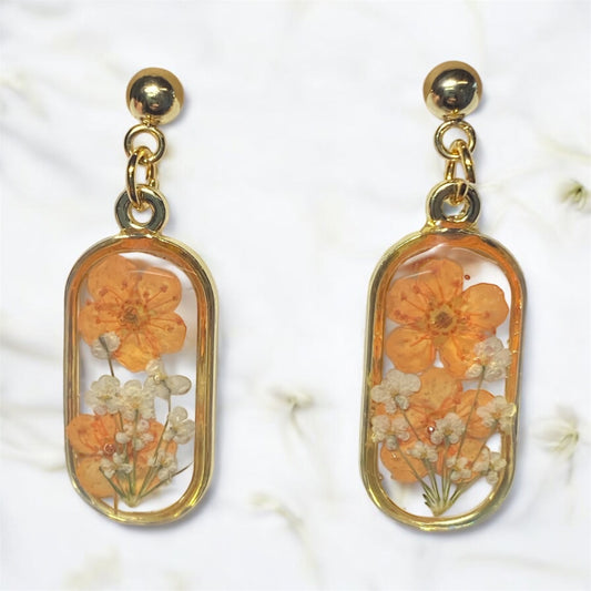 Orange Plum Blossoms with Queen Anne’s Lace