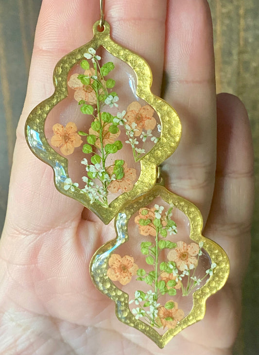 Pepperweed with Orange Plum Blossoms and White Queen Anne’s Lace