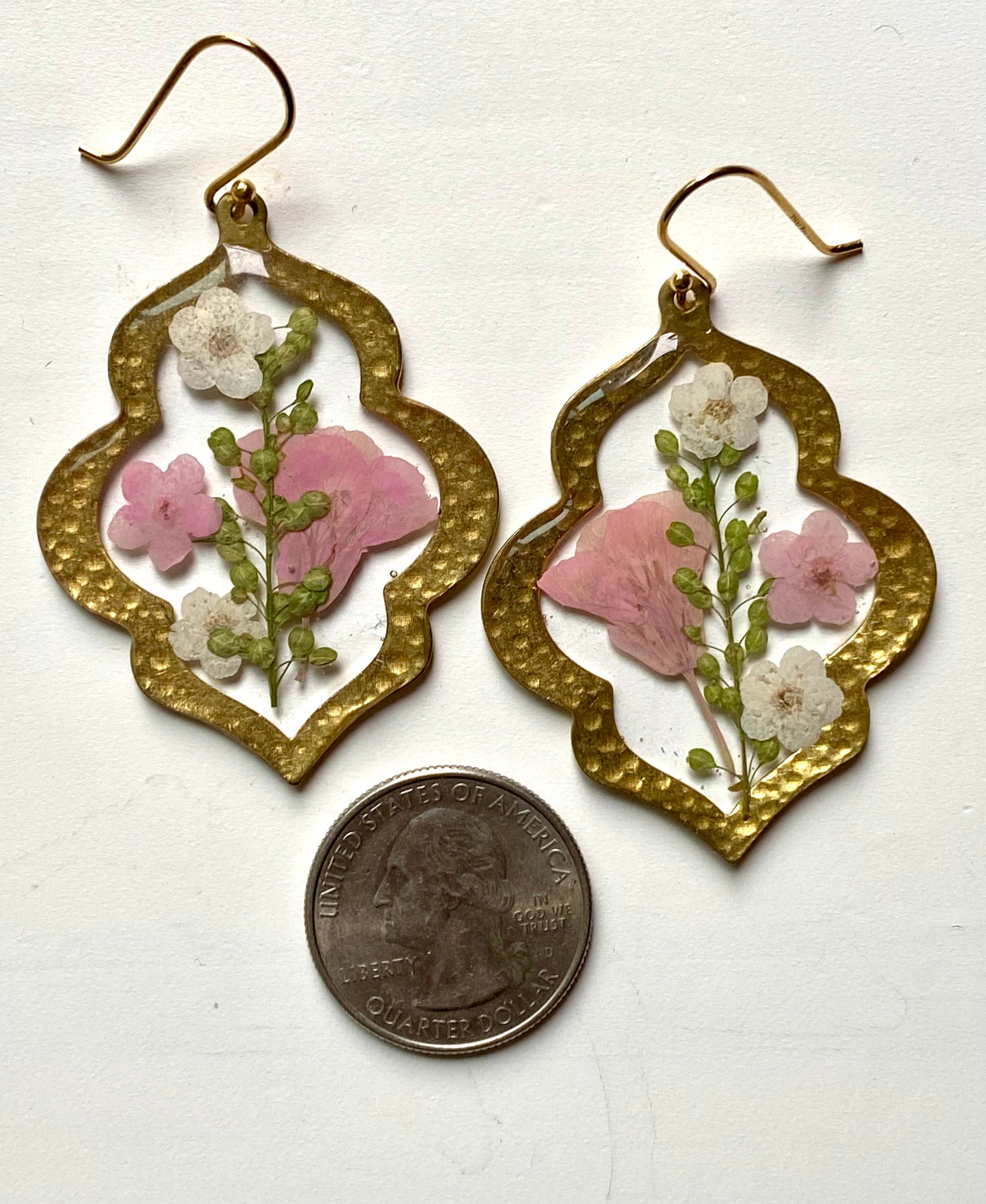 Pink Forget-Me-Nots, White Plum Blossoms, Pink Rapeseed and Pepperweed