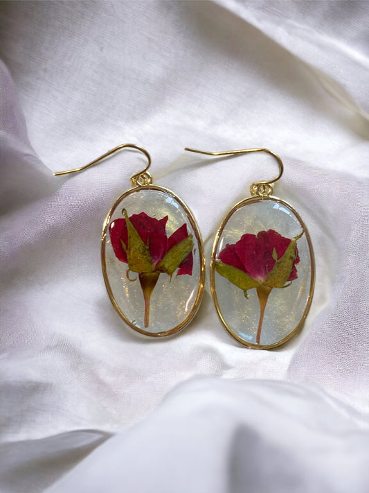 Red Rose Earrings