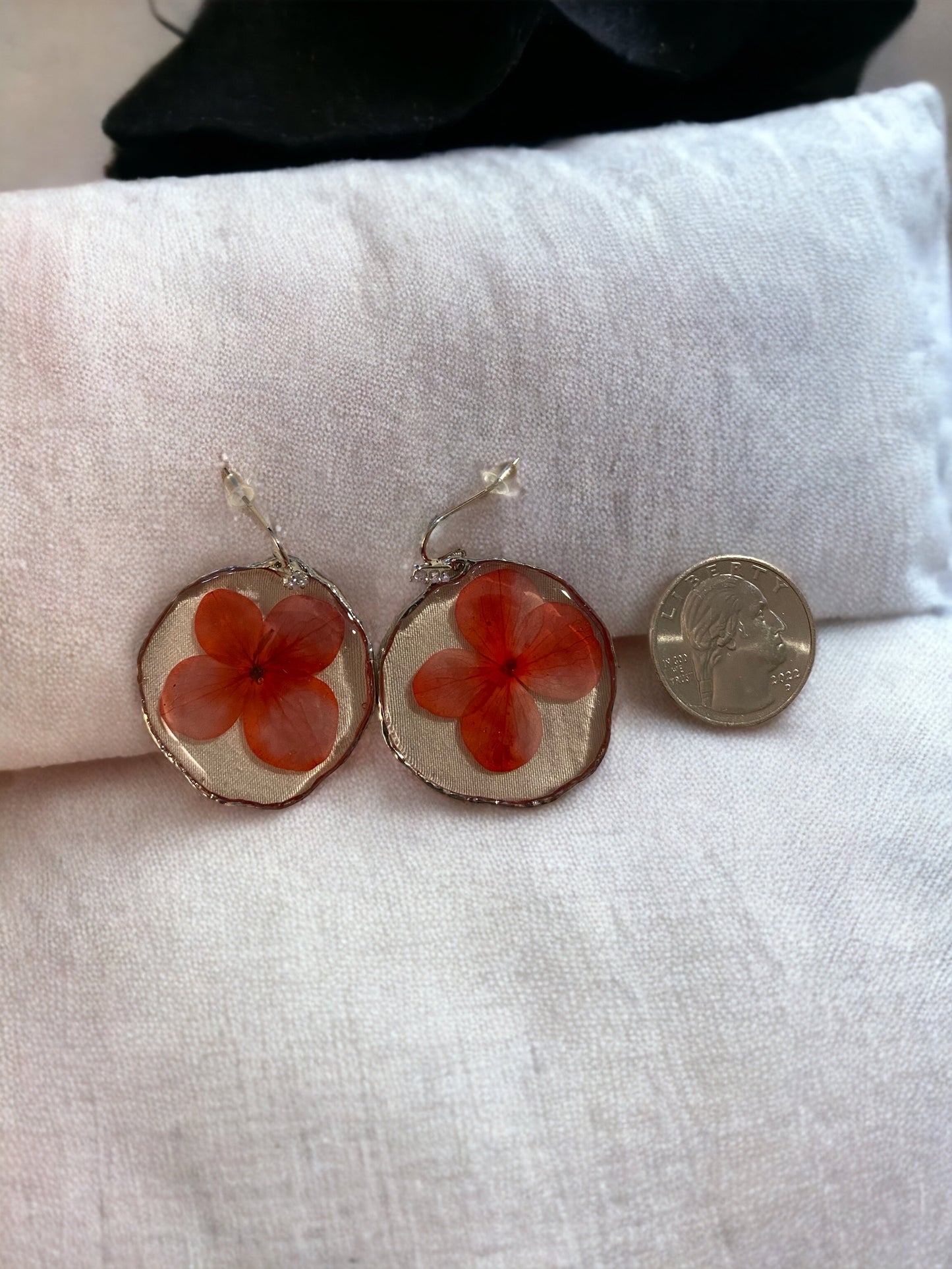 Red Hydrangea Earrings