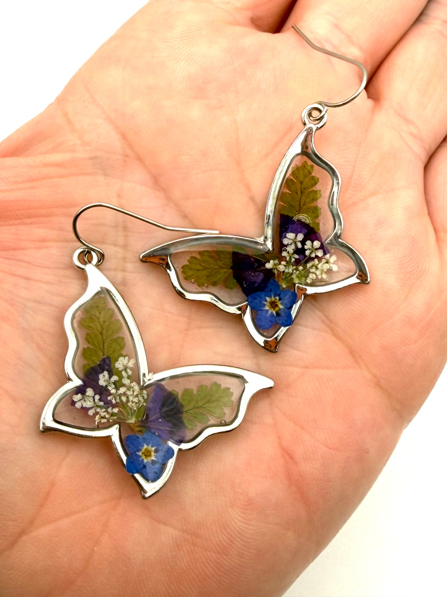 Butterfly Shaped Earrings on Stainless Steel Earring Wires