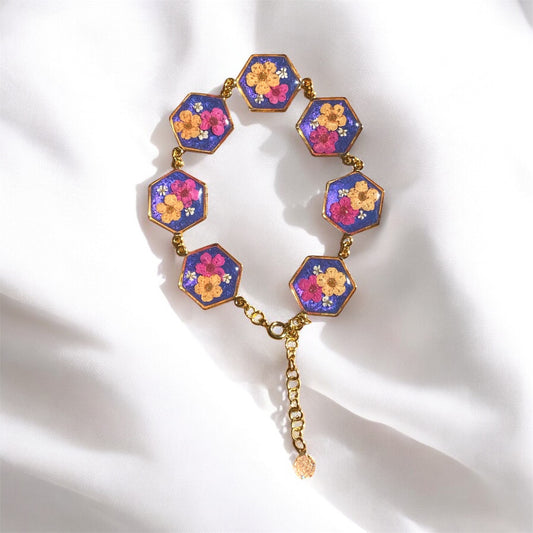 Gold Colored Hexagon Bracelet