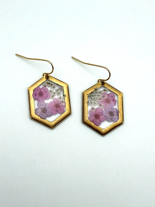 Purple and Pink Plum Blossoms with Queen Anne’s Lace