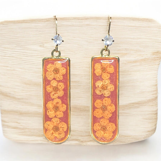 Coral/Pink Colored Mica Powder with Orange Plum Blossoms