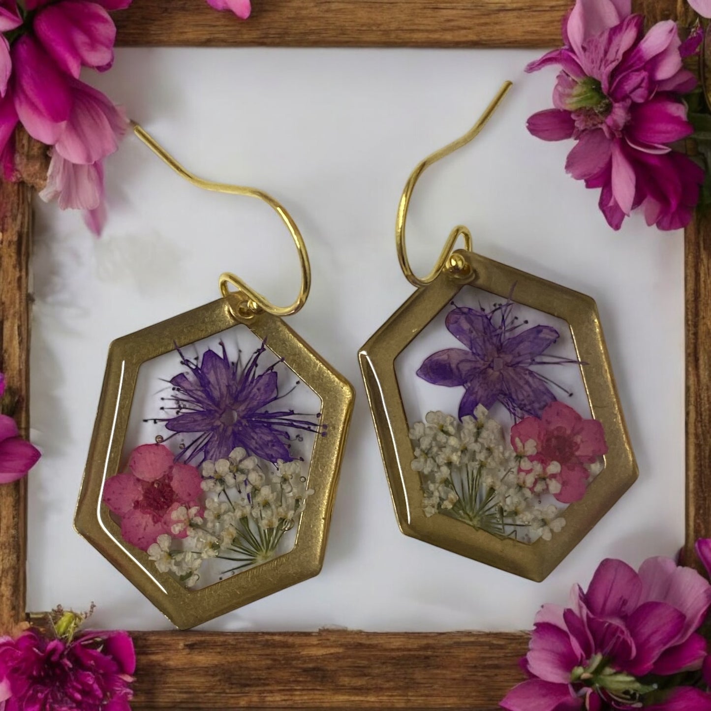 Pink Plum Blossoms and Purple Sweetleaf with Queen Anne’s Lace