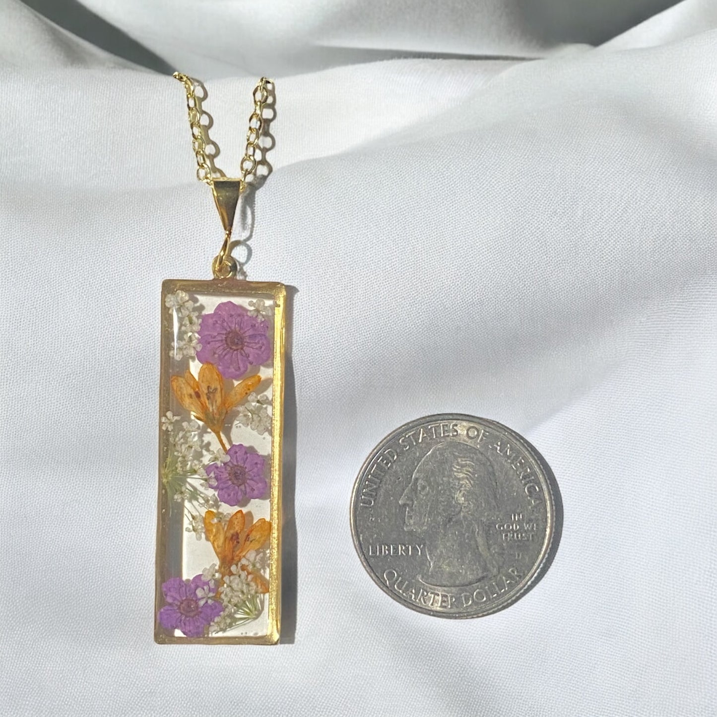 Orange Flowers with Purple Plum Blossoms and Queen Anne’s Lace