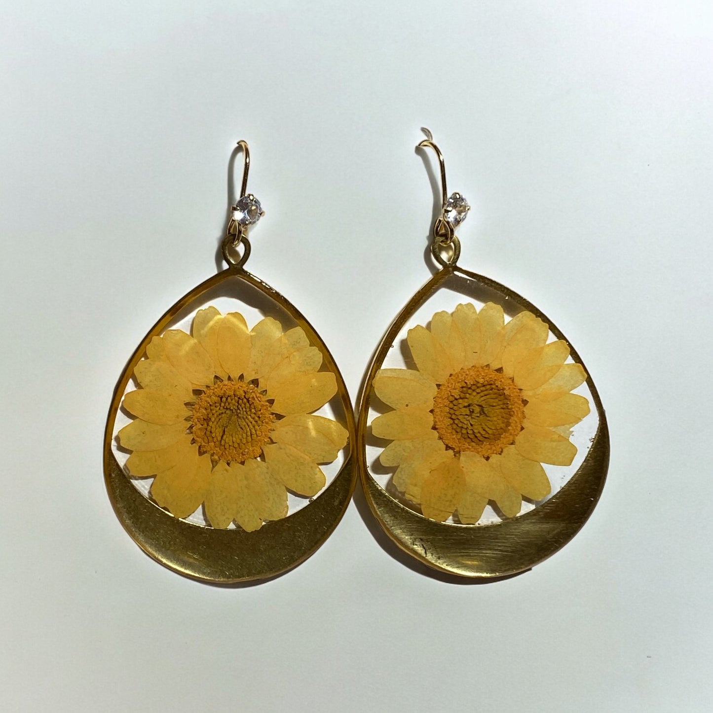 Yellow Daisy Flower Earrings