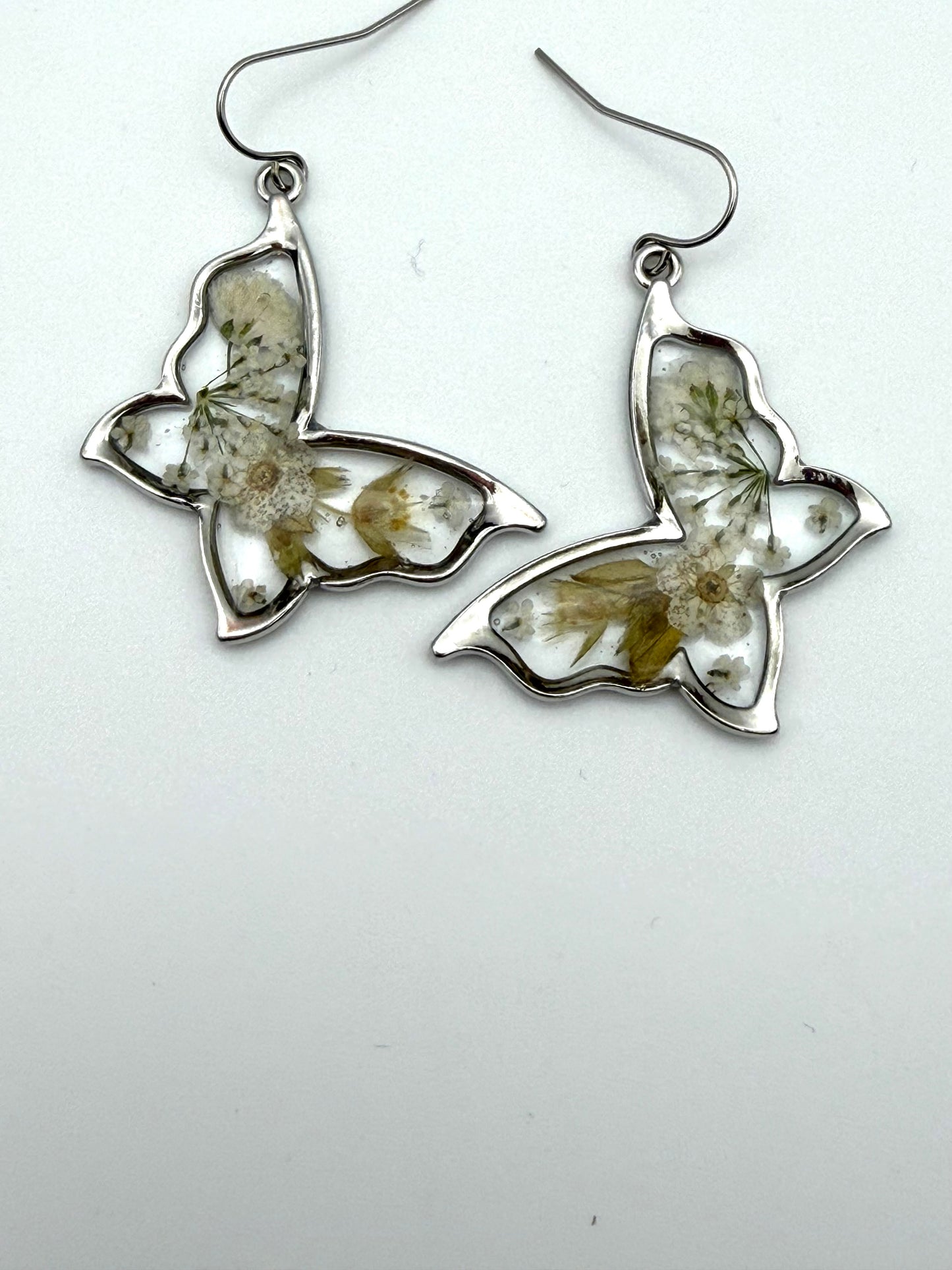 Butterfly Shaped Earrings on Stainless Steel Earring Wires