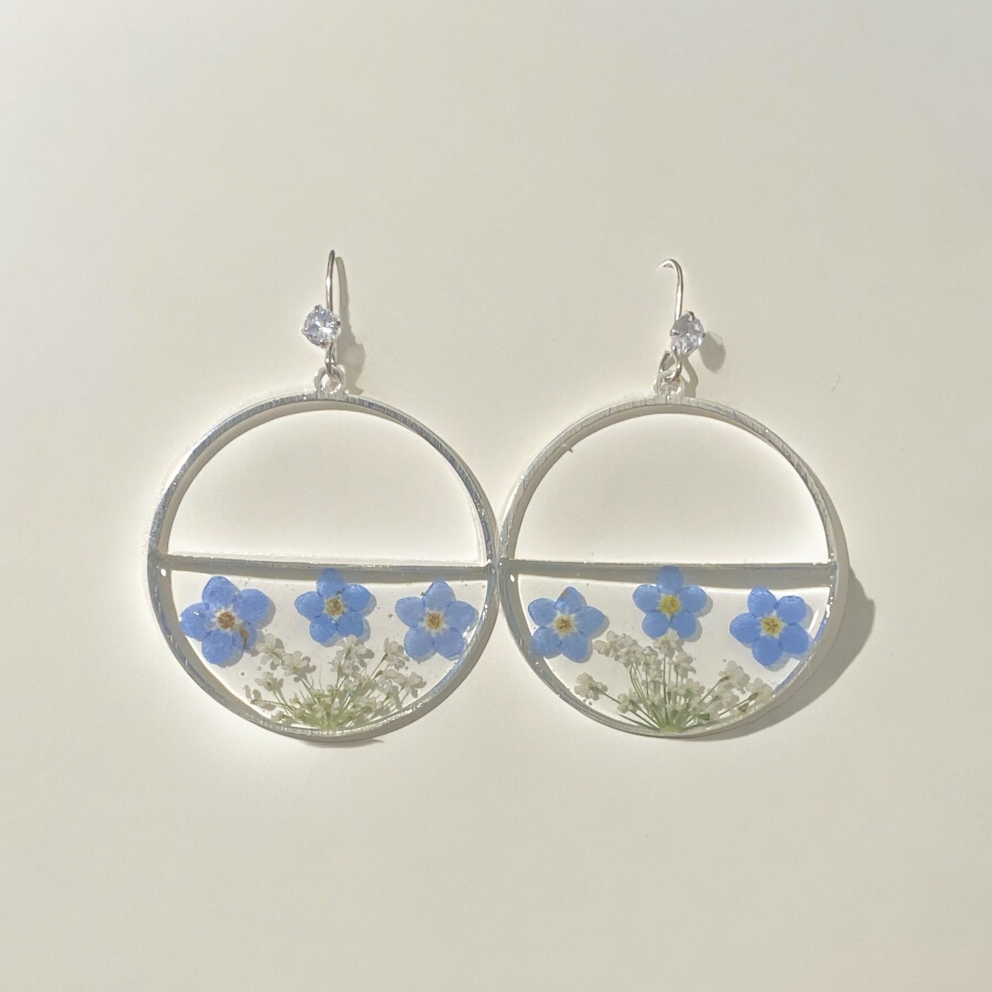 Plum Blossoms with Queen Anne’s Lace Earrings