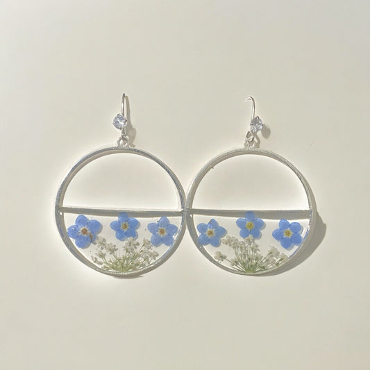 Plum Blossoms with Queen Anne’s Lace Earrings