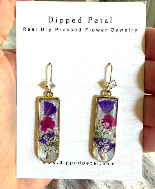 Opal/White Colored Mica Powder with Hot Pink Plum Blossoms, Purple Wild Flower with Queen Anne’s Lacw
