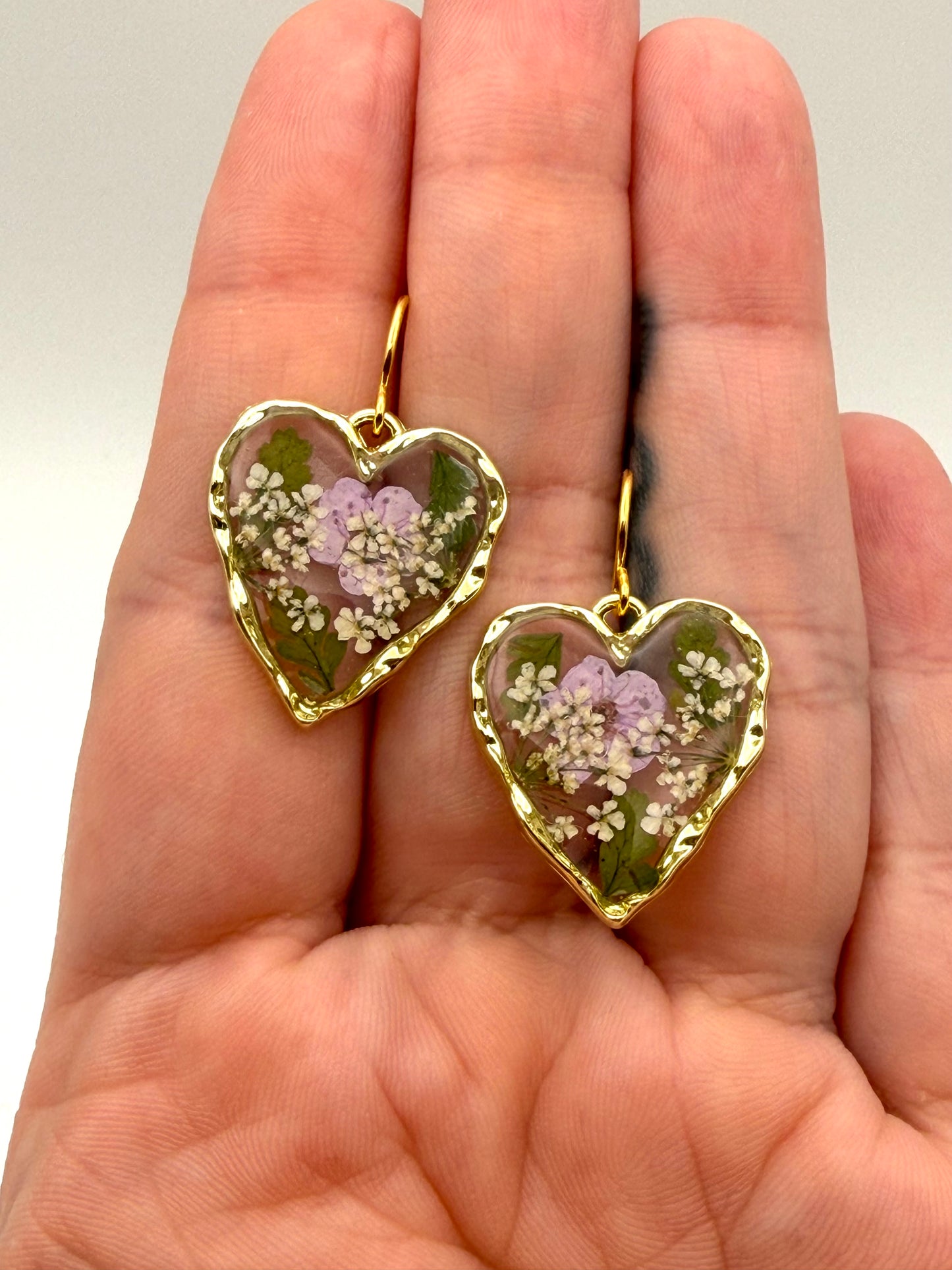 Light Purple Plum Blossoms, Fern, and Queen Anne’s Lace