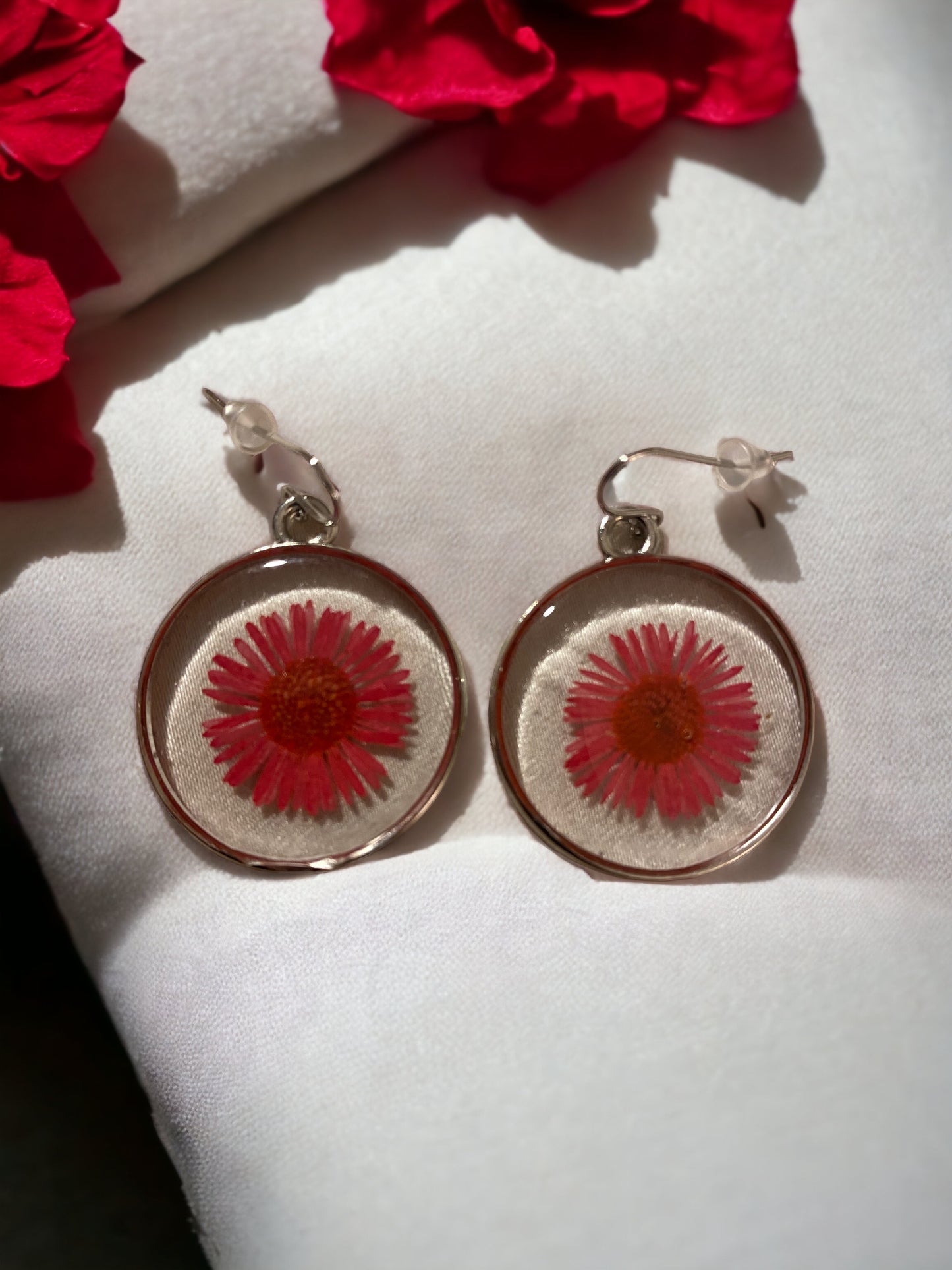 Red Needle Chrysanthemum  Earrings