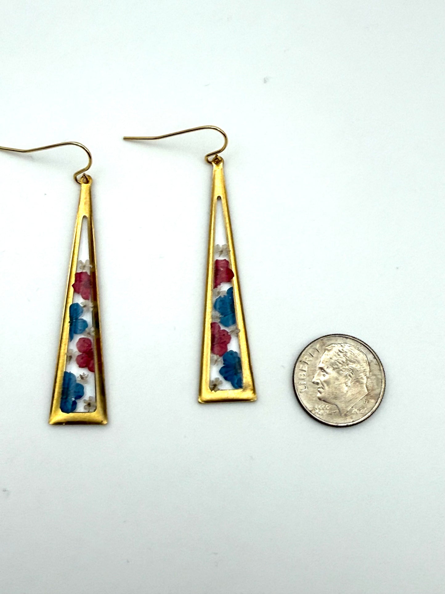 Red and Blue Plum Blossoms with Pieces of Queen Anne’s Lace