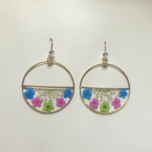 Plum Blossoms and Queen Anne’s Lace Earrings