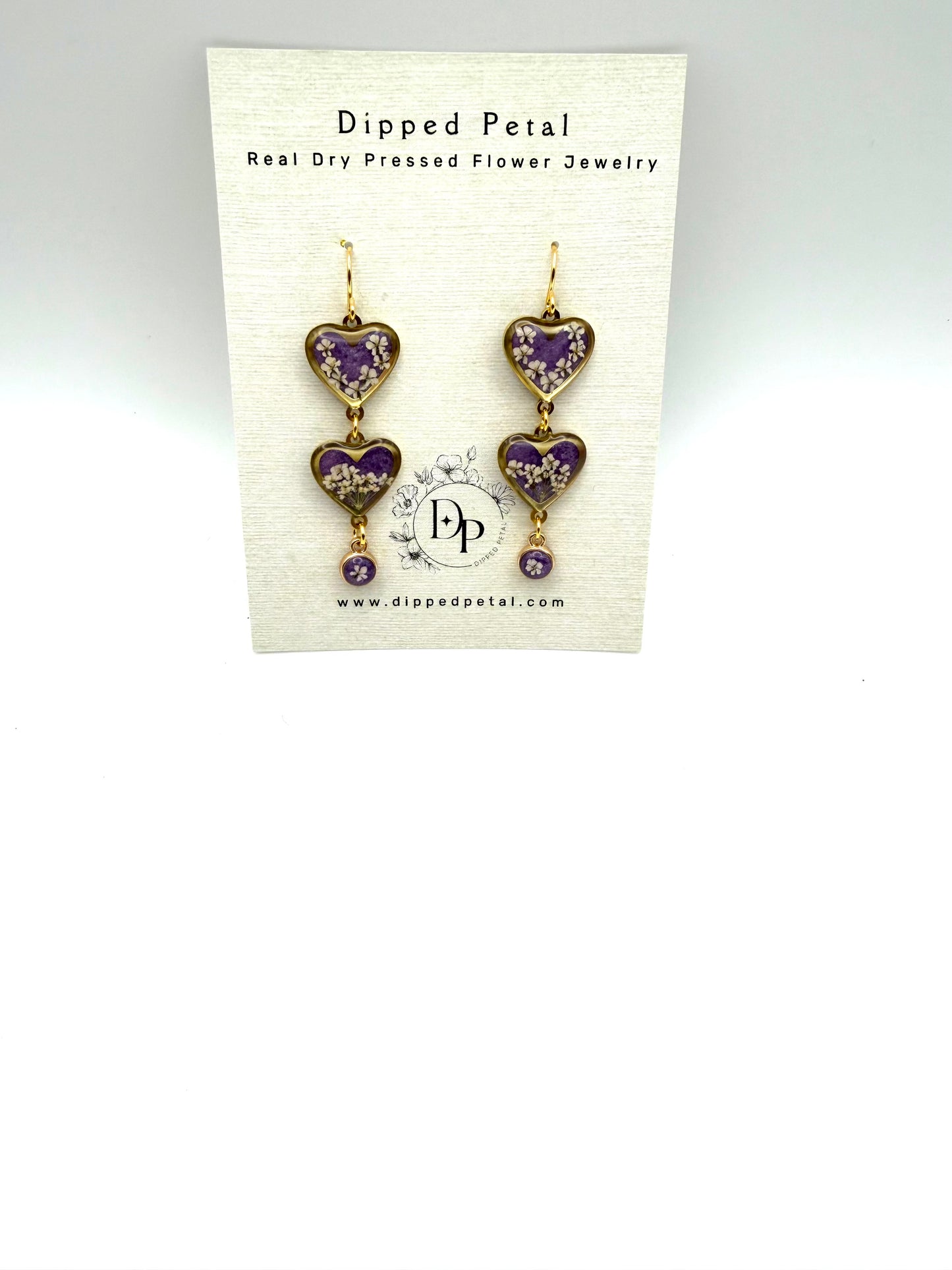 Purple colored Heart Earrings