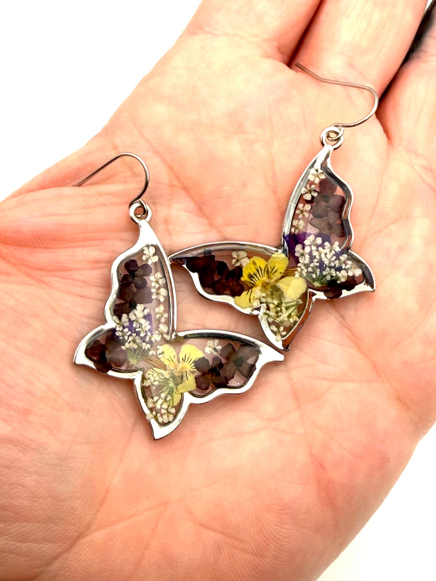 Butterfly Shaped Earrings on Stainless Steel Earring Wires