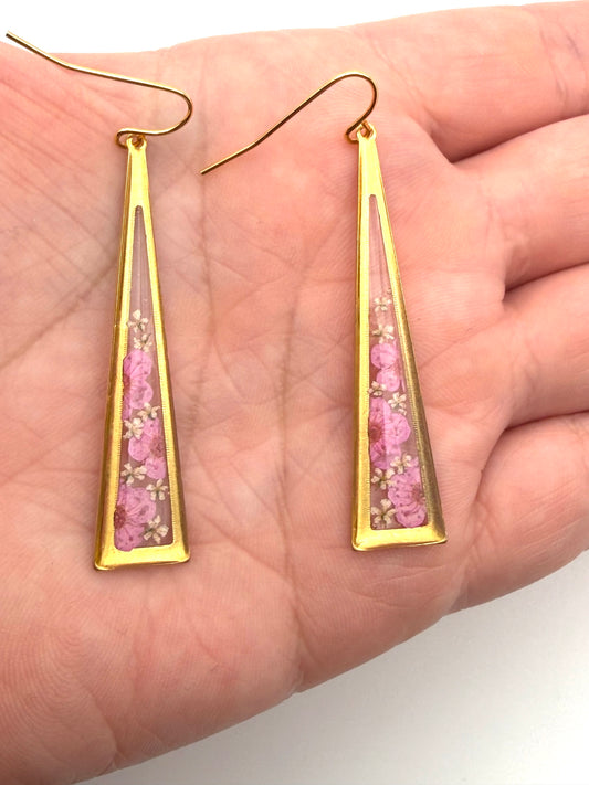 Pink Plum Blossoms with Pieces of Queen Anne’s Lace
