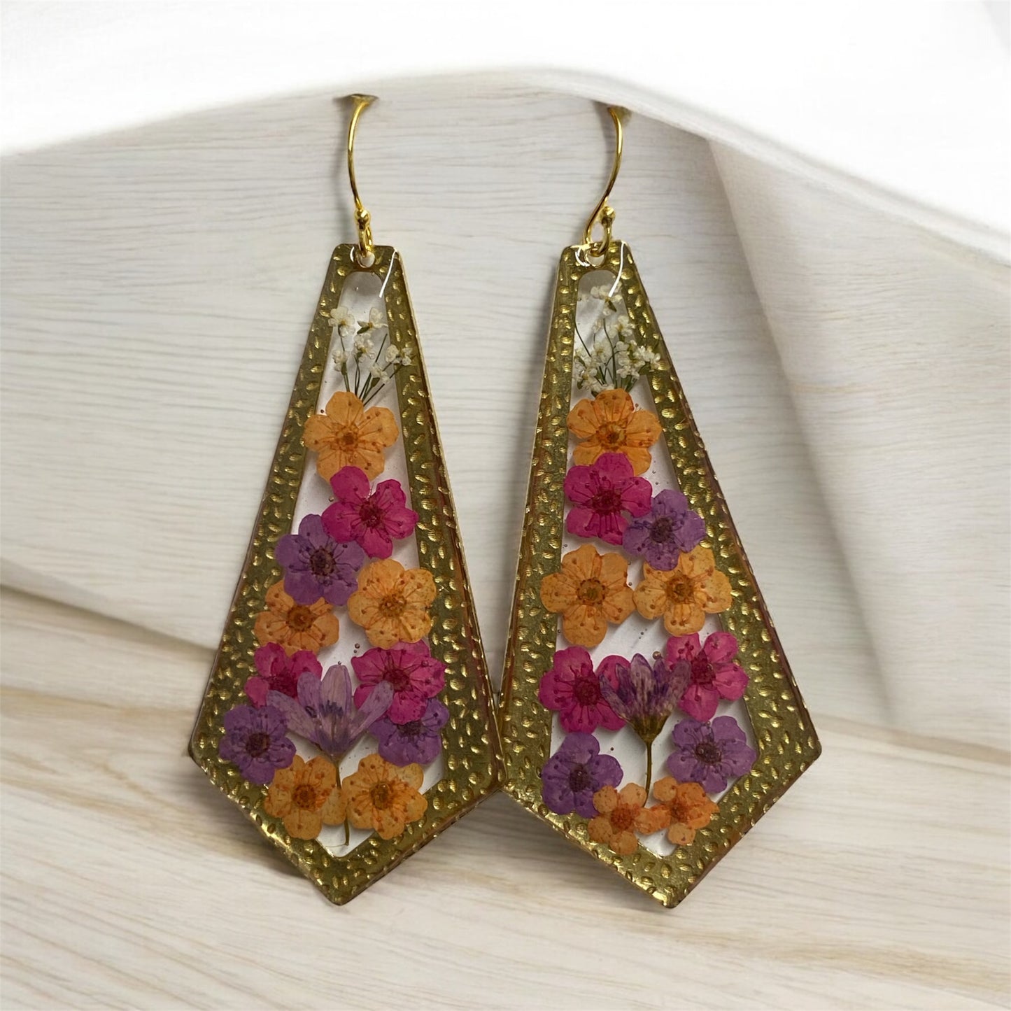 Orange, Pink and Purple Plum Blossoms with Queen Anne’s Lace and Purple Wild Flower