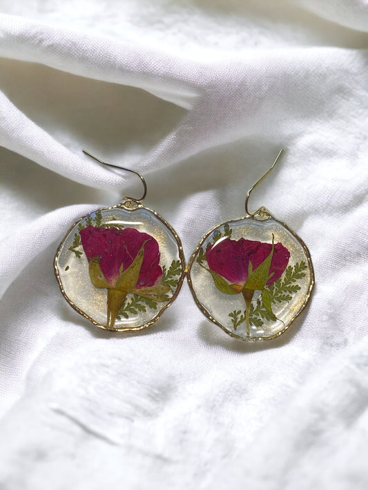 Red Rose Earrings