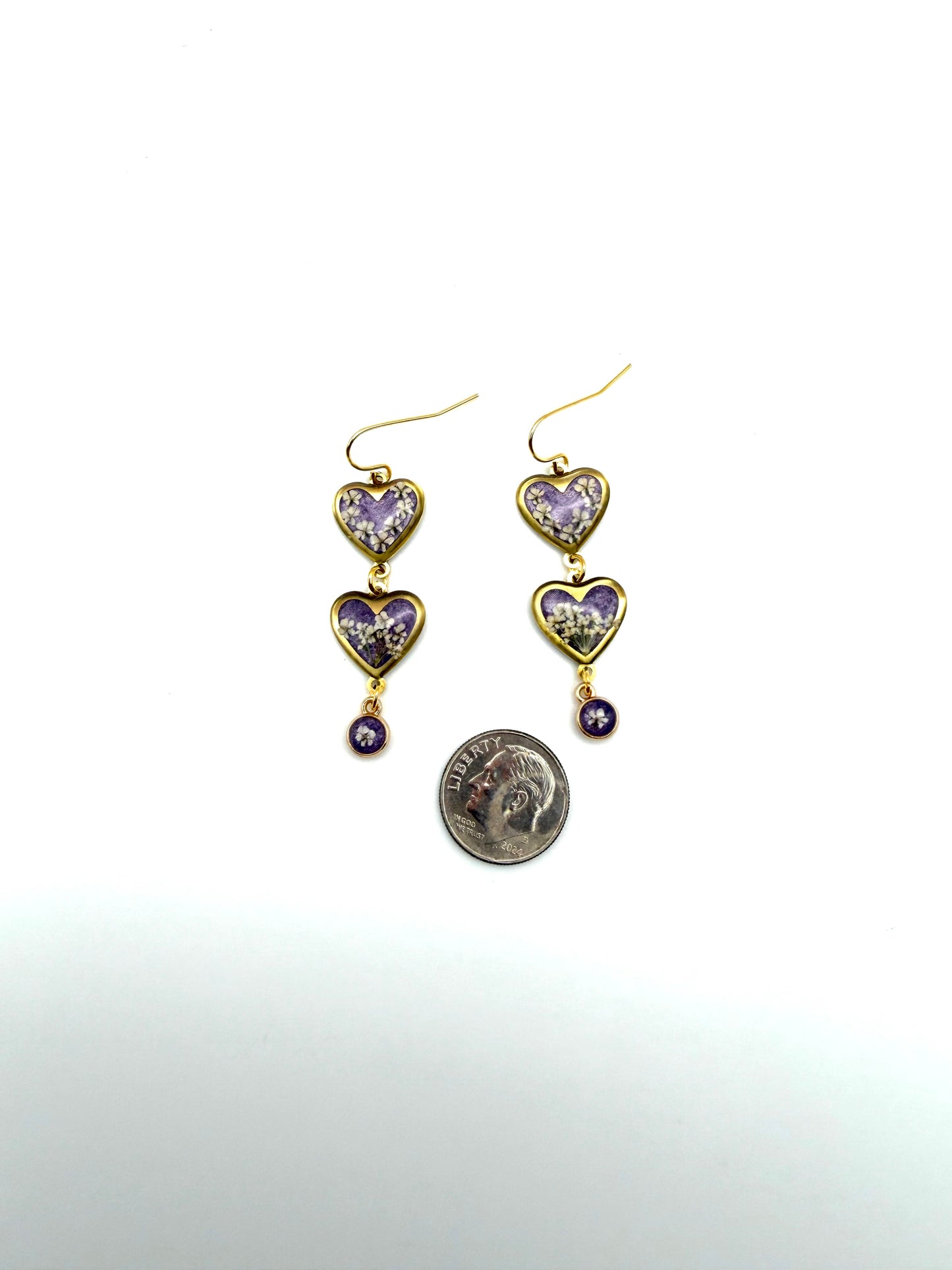 Purple colored Heart Earrings