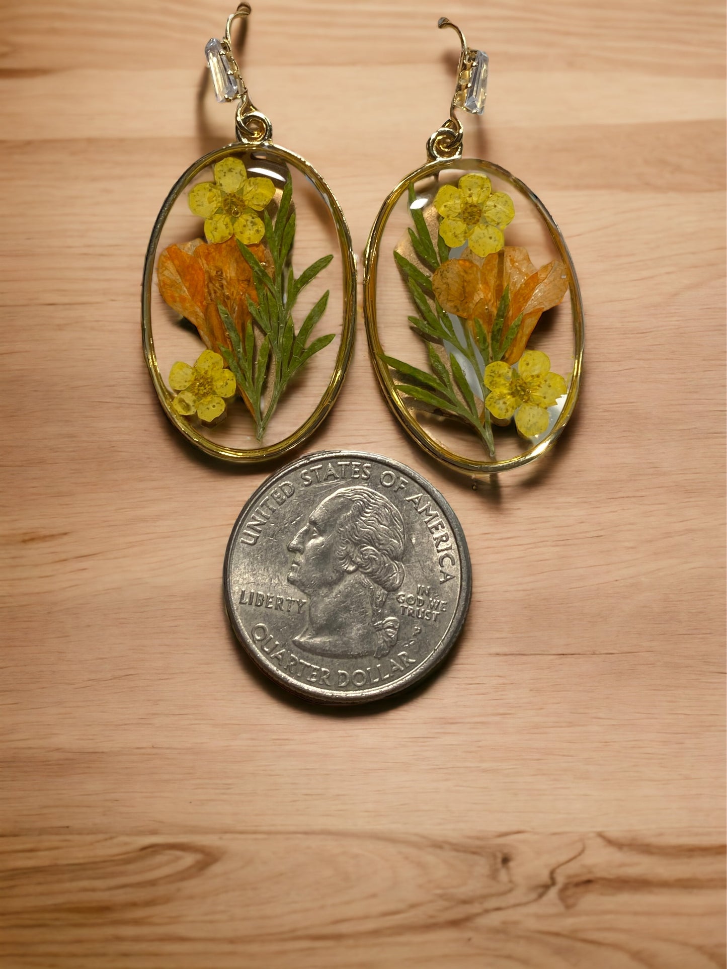 Orange and Yellow Plum Blossoms Earrings
