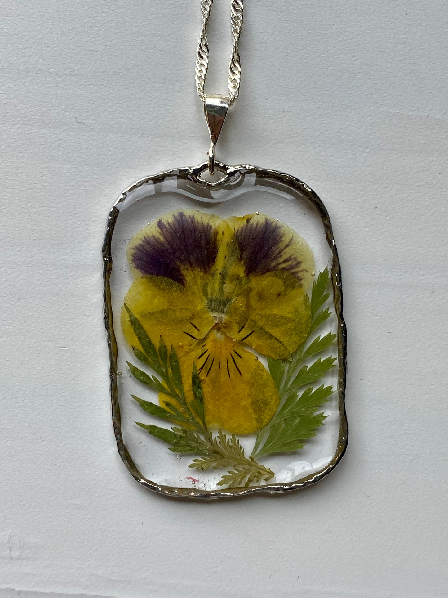 Yellow and Purple Pansy Necklace