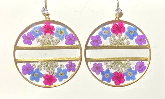 Plum Blossoms and Queen Anne’s Lace Earrings