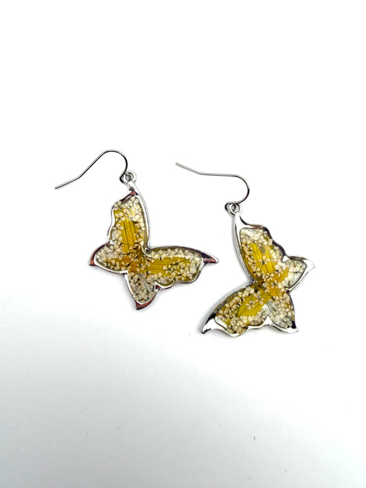 Butterfly Shaped Earrings on Stainless Steel Earring Wires