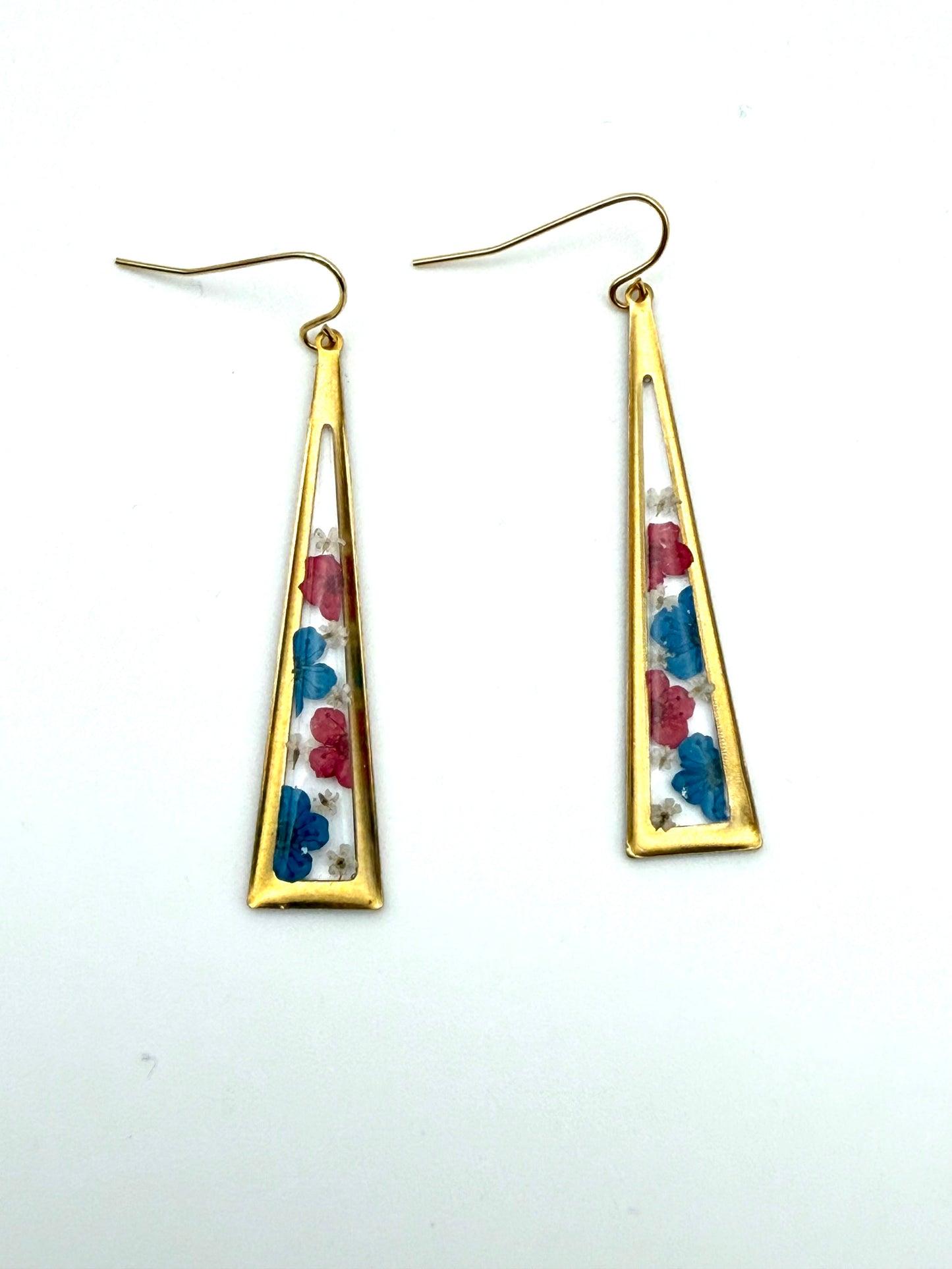 Red and Blue Plum Blossoms with Pieces of Queen Anne’s Lace