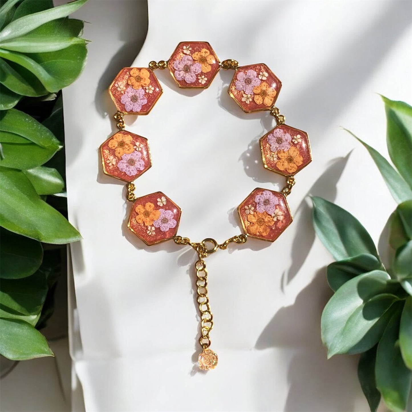 Gold Colored Hexagon Bracelet