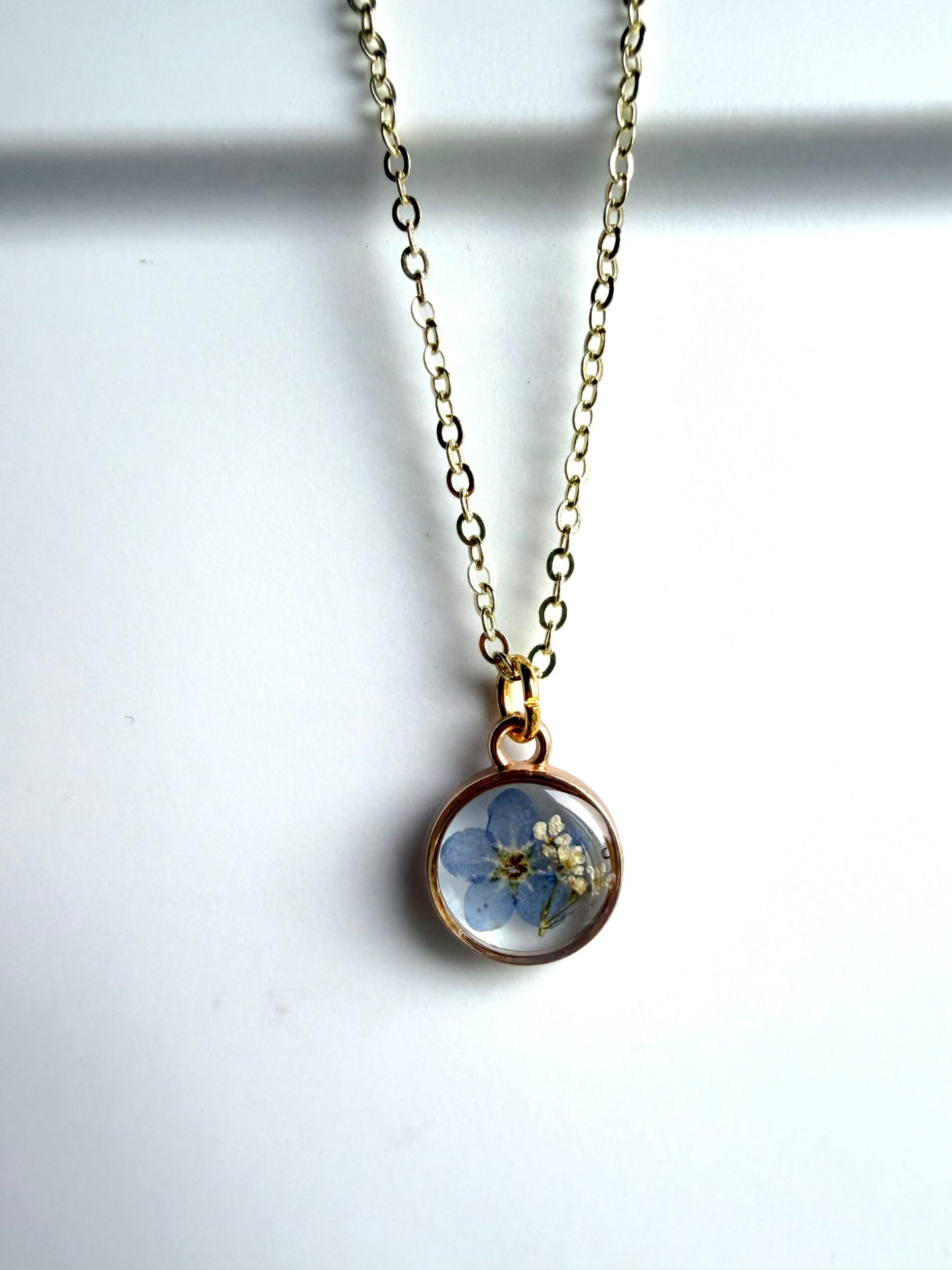 Single Forget-Me-Not with Pieces of Queen Annes Lace