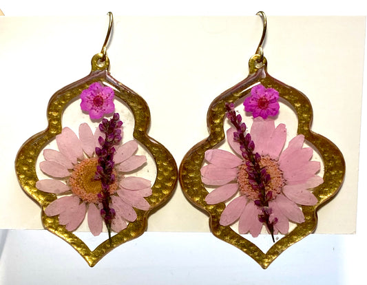 Pink Daisies with Pink Plum Blossoms and Snakeweed