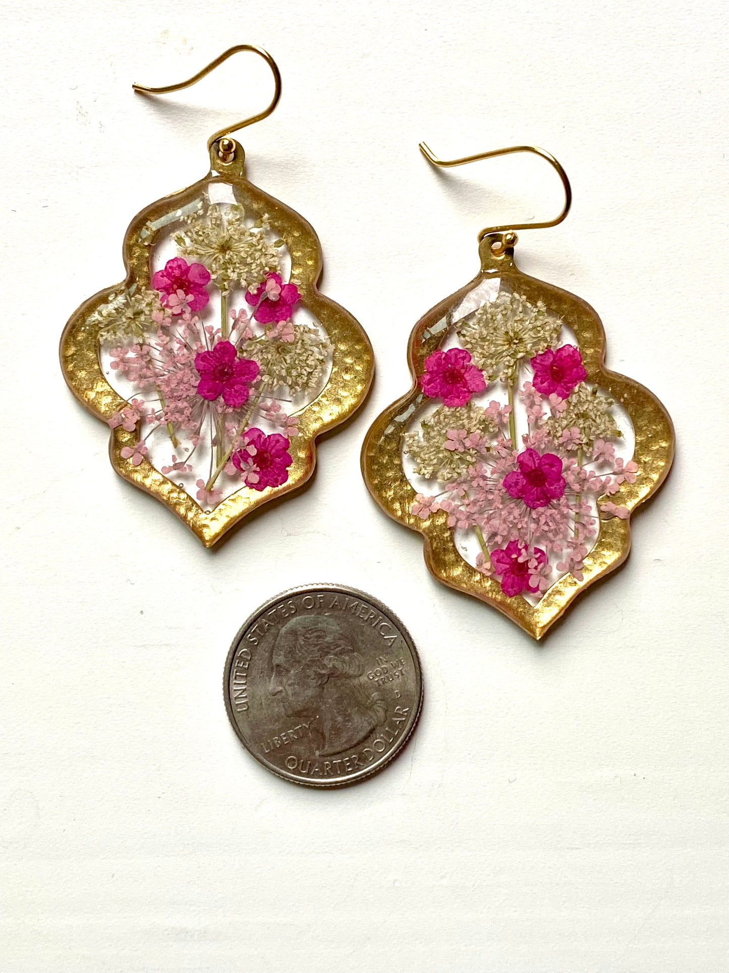 Hot Pink Plum Blossoms, with Pink and White Queen Anne’s Lace