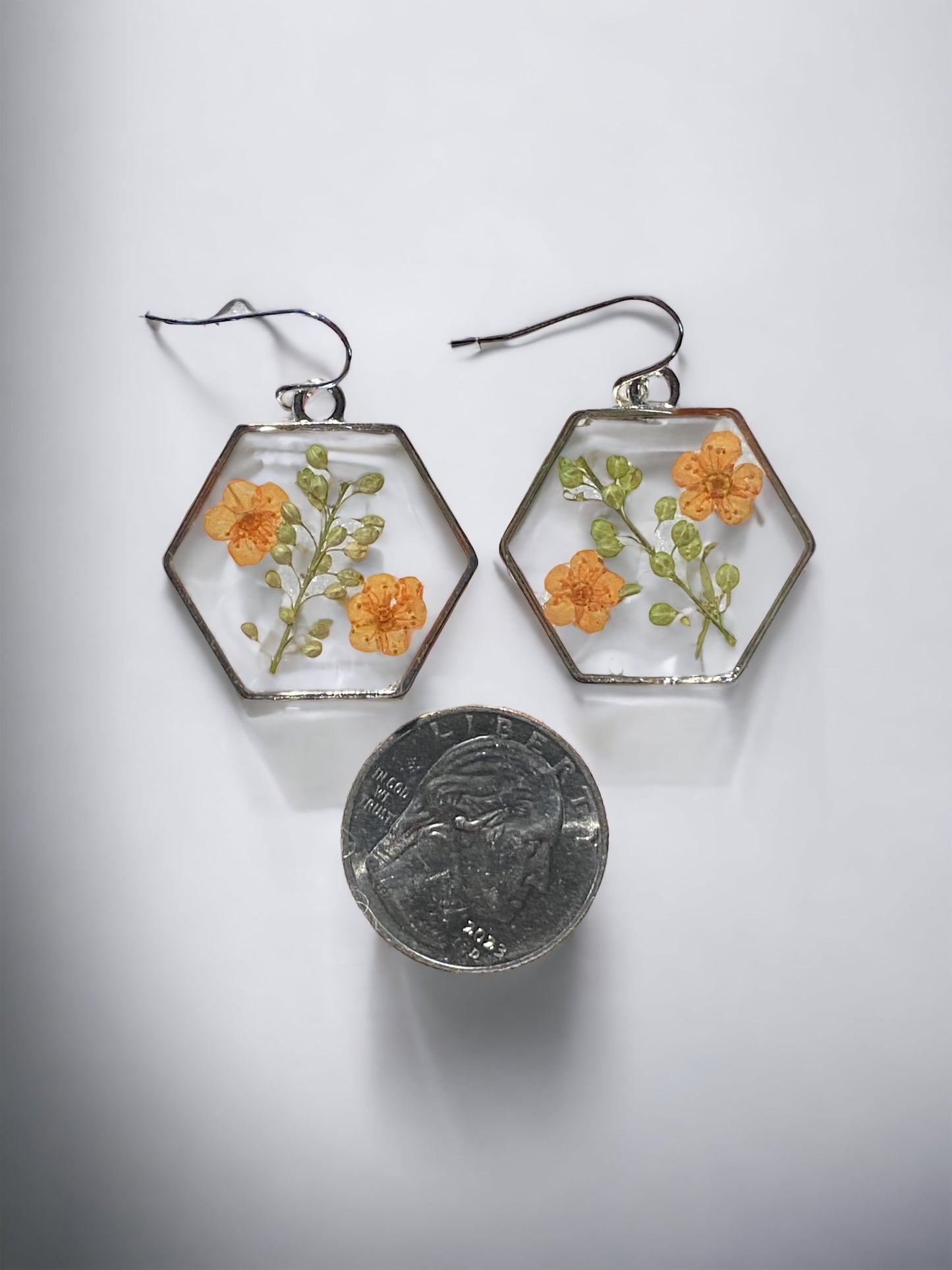 Orange Plum Blossom Earrings