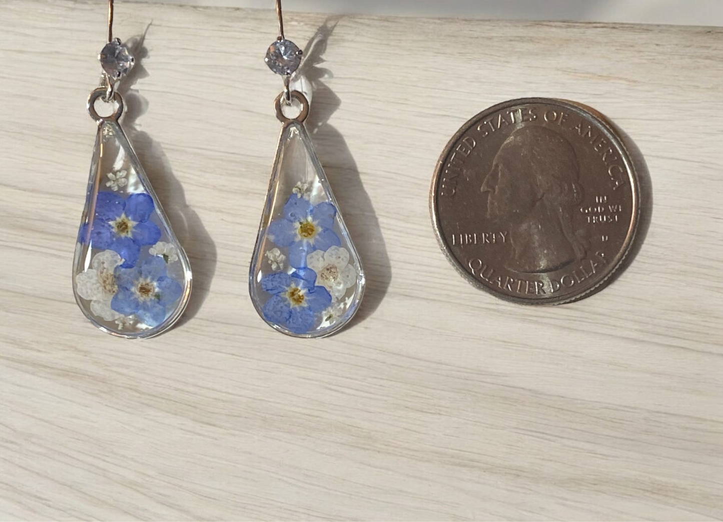 Blue Forget-Me-Nots with pieces of Queen Anne’s Lace