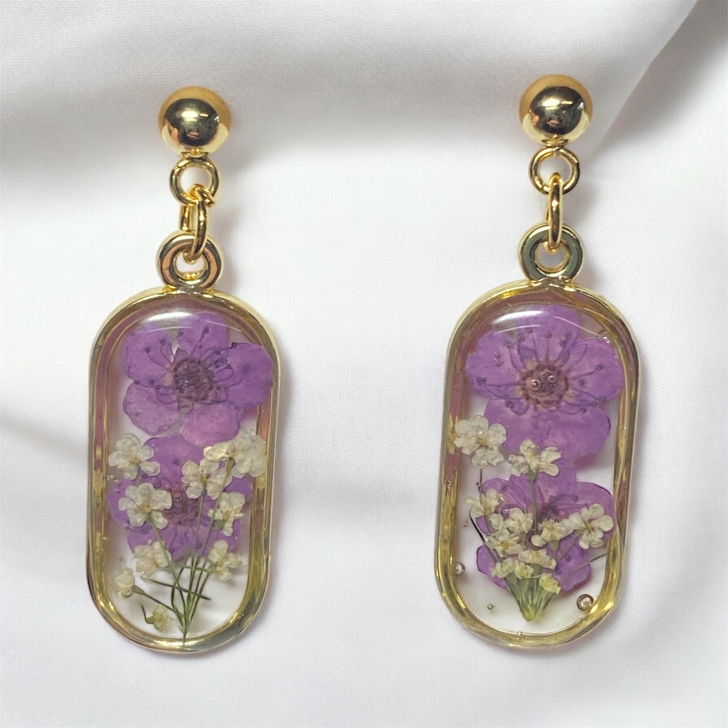 Purple Plum Blossoms with Queen Anne’s Lace