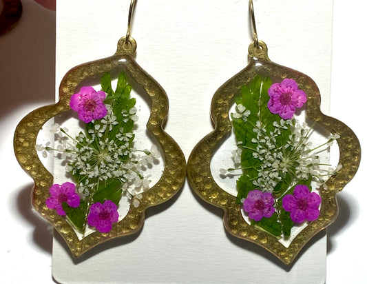 Dry Pressed Fern, Queen Anne’s Lace and Pink Plum Blossoms